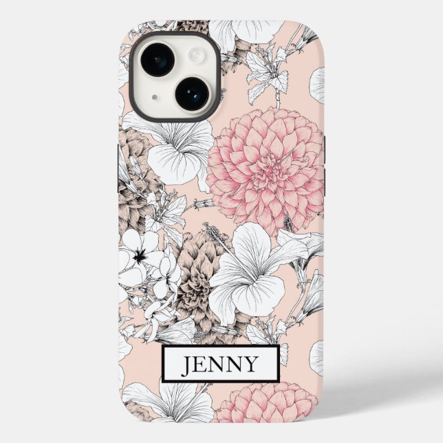 PERSONALIZED WHITE FLORAL WILDFLOWER IPHONE 14 Case-Mate iPhone CASE (Back)