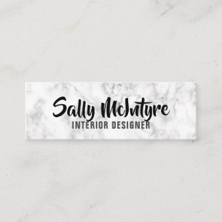 Personalized "White Marble" Social Media Mini Business Card