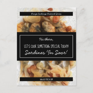 Personalized White Script Black Recipe Swap Postcard