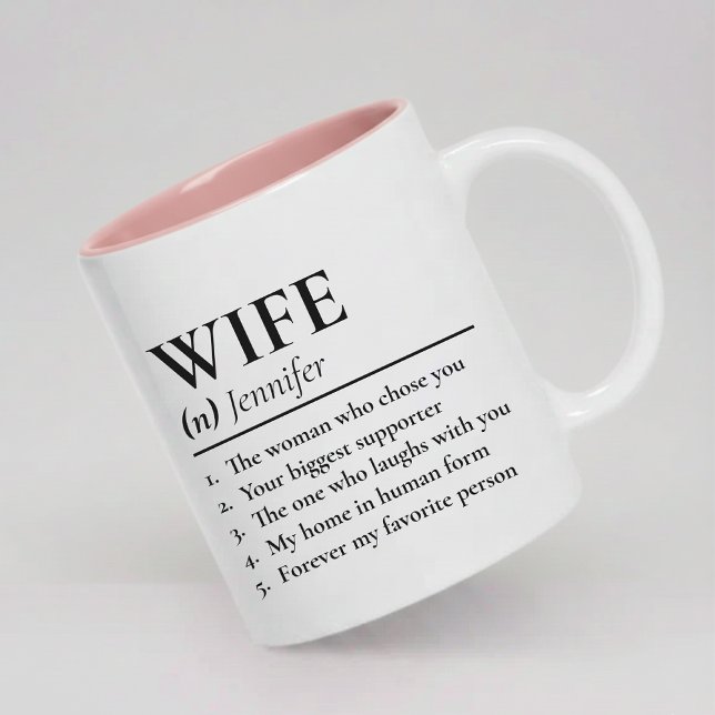 Personalized Wife Definition Mug Newlyweds Gift (Wife Definition Coffee Mug Birthday Gift for Her, Personalized Wife and Husband Mug Wedding Gift)