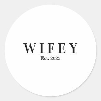 personalized wifey anniversary gift classic round sticker
