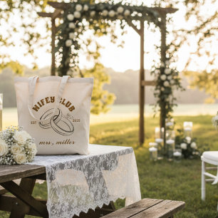 Personalized Wifey Club Wedding Tote Bag