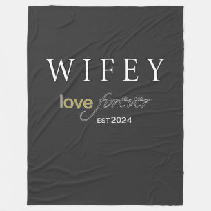 Personalized Wifey eternal Love registration date Fleece Blanket