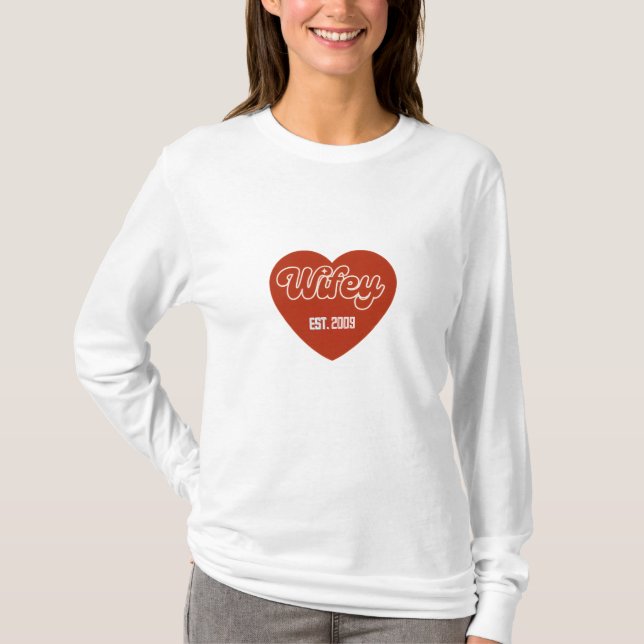 Personalized Wifey Shirt with Anniversary Year (Front)