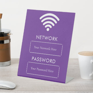 Personalized Wifi Password and Network Pedestal Sign