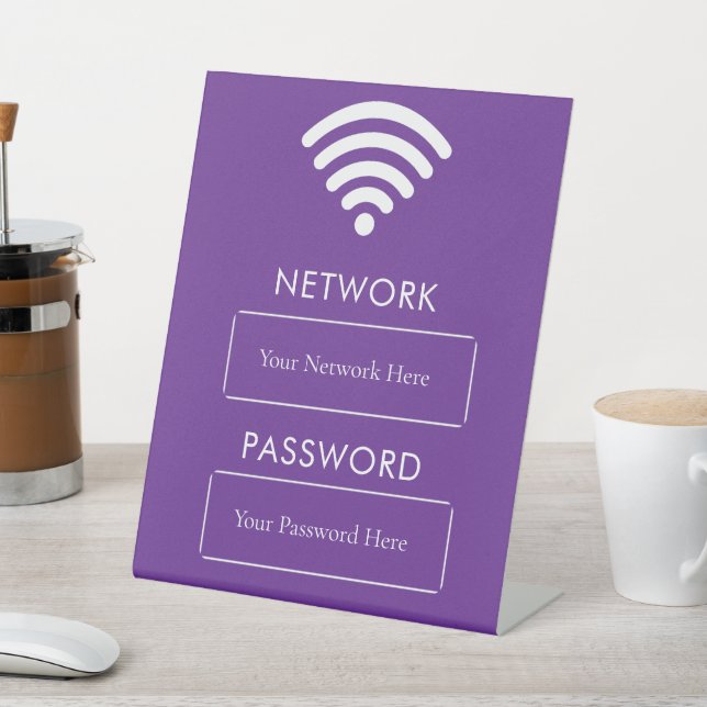 Personalized  Wifi Password and Network  Pedestal Sign (In SItu)