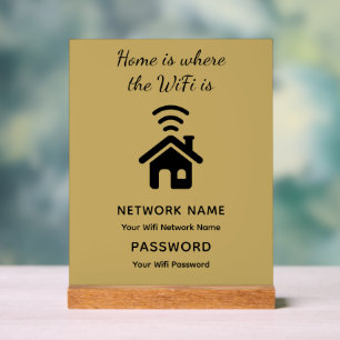 Personalized Wifi Password & Network for Guests  Acrylic Sign