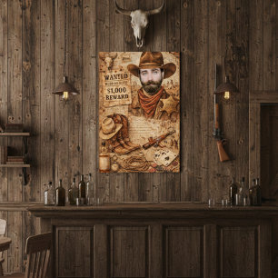 Personalized Wild West Wanted Cowboy Poster