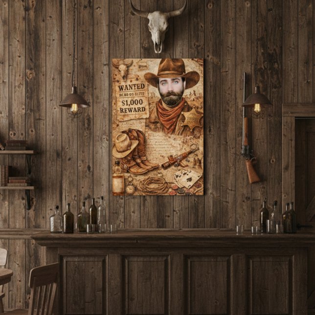 Personalized Wild West Wanted Cowboy Poster (Creator Uploaded)