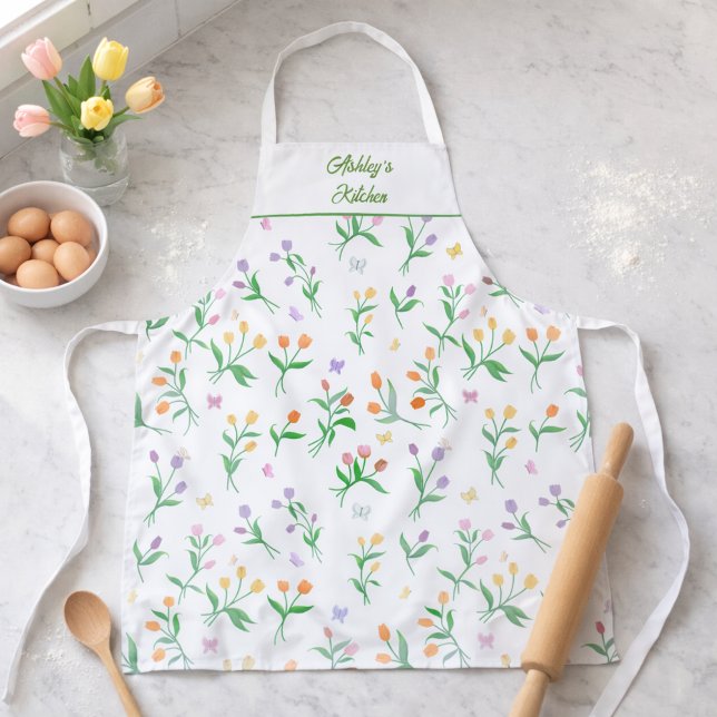 Personalized Wildflower Butterfly Garden  Apron (Creator Uploaded)