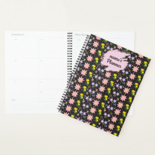 Personalized Wildflower Pattern Spiral Notebook Pl Planner