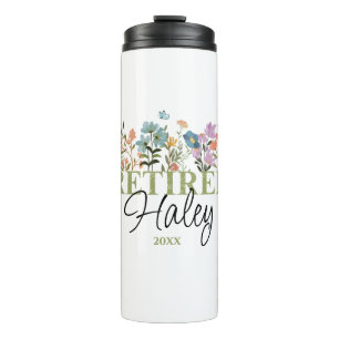 Personalized Wildflowers Retirement, Floral Retire Thermal Tumbler