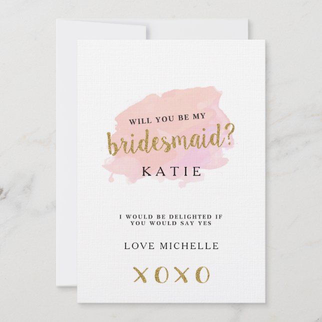 Personalized Will You Be My Bridesmaid? Card (Front)