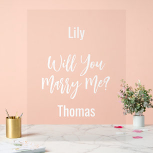 Personalized will you marry me acrylic sign