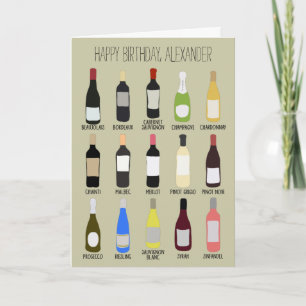 Personalized Wine Lovers Birthday Card