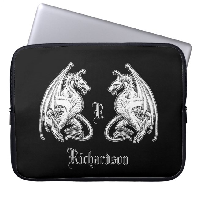 Personalized Winged Dragons  Laptop Sleeve (Front)