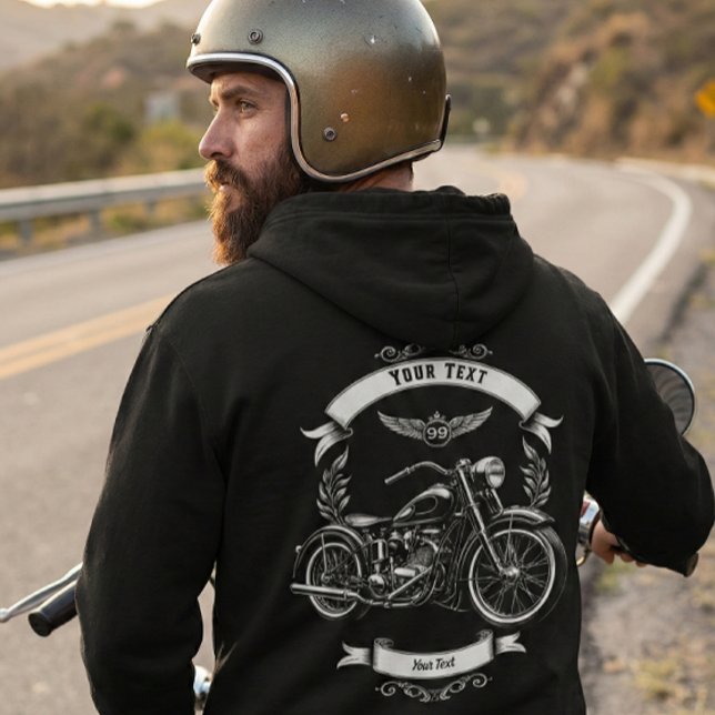 Personalized Winter Biker Skull Motorcycle Zip Hoodie (Creator Uploaded)