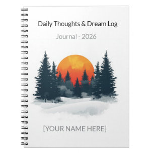 Personalized Winter Forest Watercolor Notebook