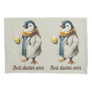Personalized Winter Penguin “Best Doctor Ever” Pillowcase