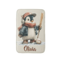Personalized Winter Penguin Softball Kid