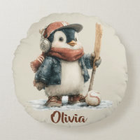 Personalized Winter Penguin Softball Kid