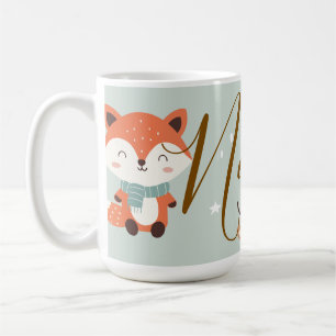 Personalized winter woodland animals coffee mug