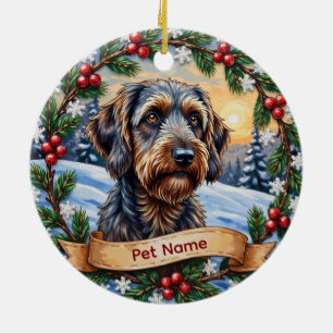 Personalized Wirehaired Pointing Griffon Christmas Ceramic Tree Decoration