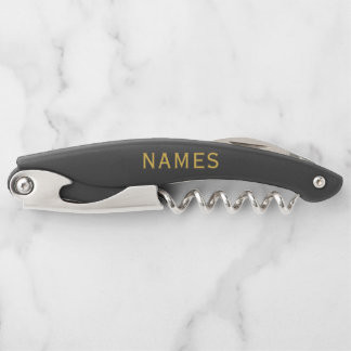 Personalized With 2 Last Name or Nickname on Them Corkscrew