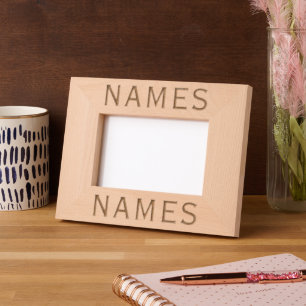 Personalized With 2 Last Name or Nickname on Them Etched Frames