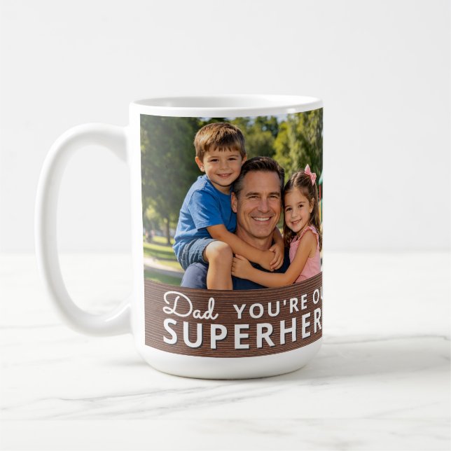Personalized with 2 Photos and Text Coffee Mug (Left)