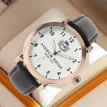 Personalized with his & her initials and monogram<br><div class="desc">Personalized with his & her initials and date, this custom watch is a sweet anniversary gift to celebrate a milestone occasion for a couple. It makes a meaningful gift for a special day. Personalized Watch Wedding Gift for Groom, Watch For Groom, Anniversary Gift for Men, Groom Gift From Bride, Gift...</div>
