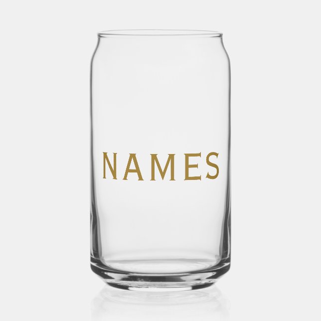 Personalized With Last Name or Nickname on Them Can Glass (Front)