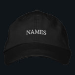 Personalized With Last or Nickname Name on Them Embroidered Hat<br><div class="desc">Make it truly yours! 🖤 Personalize this beautiful design with your last name or nickname in a stylish, flowing handwritten font that feels warm and heartfelt. 💌 Every time you see it, it’s a reminder of your story, your memories, and your unique style. 🌟 Perfect for gifts, keepsakes, or treating...</div>