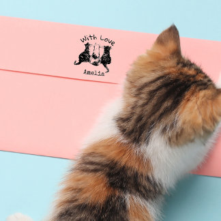 Personalized With Love Cat self-inking stamp