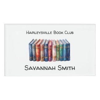 Personalized with Name Book Club with Books Tag