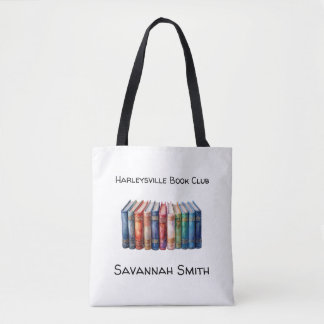 Personalized with Name Book Club with Books Tote Bag