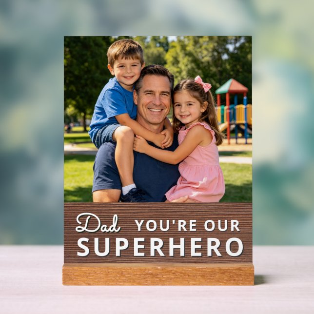 Personalized with photo and text acrylic sign (Neutral)