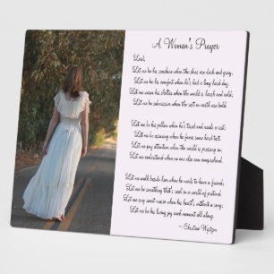 Personalized Woman's Prayer Photo Plaque