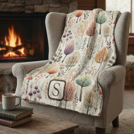 Personalized Woodland Cozy Cabin Fleece Blanket