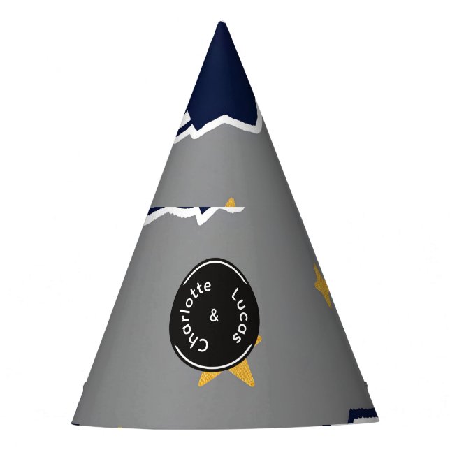 Personalized Woodland Tree and Star Party Hat  (Front)