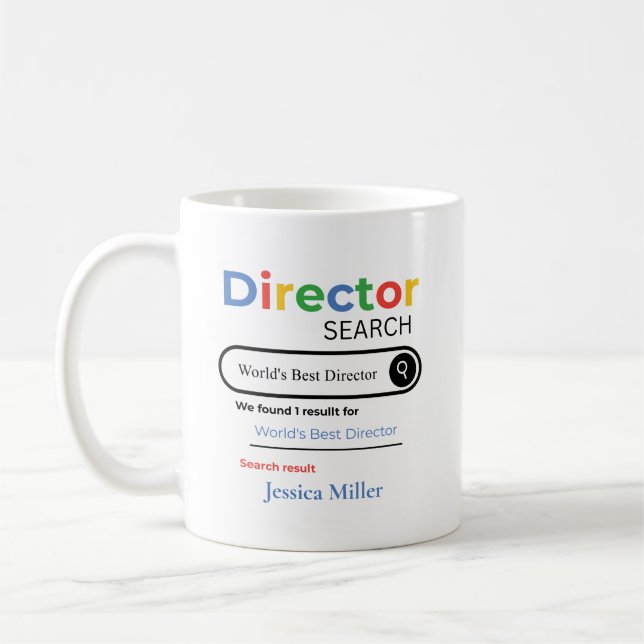 Personalized World’s Best Director Search Result Coffee Mug (Left)