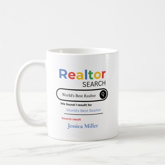 Personalized World’s Best Realtor Search Result Coffee Mug (Left)