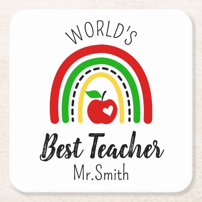 Personalized World's Best Teacher Coaster (Front)