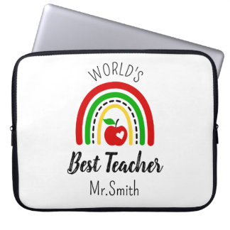 Personalized World's Best Teacher Laptop Sleeve
