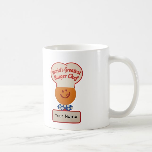 Personalized World's Greatest Burger Chef  Coffee Mug (Right)