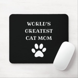 Personalized World's Greatest Cat Mom Custom Text Mouse Pad