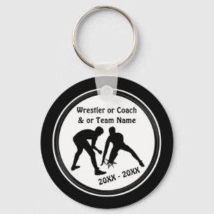 Personalized Wrestling Gifts for Wrestlers, Black Key Ring