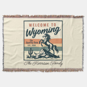 Personalized Wyoming Throw Blanket