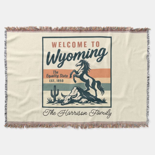 Personalized Wyoming Throw Blanket (Front)