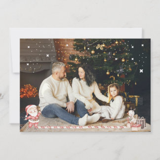 Personalized Xmas Card w/ Santa & presents